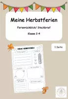 Vorschau - Arbeitsblätter - Meine Herbstferien - Steckbrief & Ferienrückblick - Deckblatt