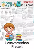 Vorschau - Arbeitsblätter - Lesen | Leseverstehen | Lesetexte | Leseverständnis | Freizeit | Klasse 2 - Deckblatt