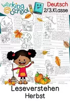 Vorschau - Arbeitsblätter - Lesen | Leseverstehen | Lesetexte | Leseübungen | Leseverständnis | Herbst - Deckblatt