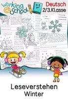 Vorschau - Arbeitsblätter - Lesen | Leseübungen | Winter | Klasse 2 | Leseverstehen | Lesetexte - Deckblatt