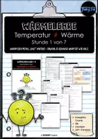 Vorschau - Stundenentwürfe - Wärmelehre 7/8 (1): Temperatur & Wärme - GRATIS - Deckblatt