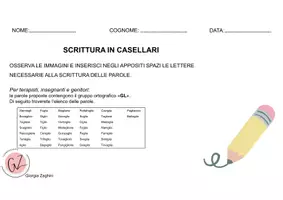 anteprima - Esercizi - Gruppo ortografico GL – Scrivi e scegli la forma corretta - Pagina 1