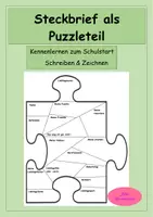 Vorschau - Arbeitsblätter - Steckbrief Puzzleteil - Schulstart - Kennenlernen - Deckblatt