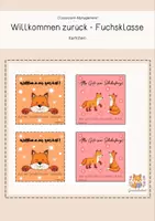 Vorschau - Bildkarten - Willkommen zurück Kärtchen Fuchsklasse - Deckblatt