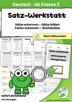 Vorschau - Anderer Materialtyp - Satz-Werkstatt: Sätze erkennen & Sätze bilden | Würfelsätze | Deutsch Klasse 2 - Seite 1