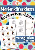 Vorschau - Mal- und Bastelvorlagen - Marienkäferklasse - Garderobenschilder (Klassentier) - Deckblatt