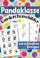 Vorschau - Mal- und Bastelvorlagen - Pandaklasse - Garderobenschilder (Klassentier) - Deckblatt