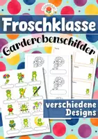 Vorschau - Mal- und Bastelvorlagen - Froschklasse - Garderobenschilder (Klassentier) - Deckblatt
