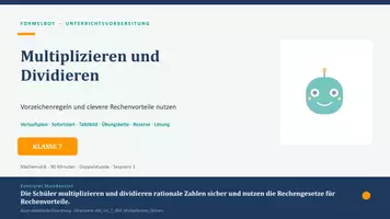 Vorschau - Stundenentwürfe - Mathe Unterrichtsvorbereitung Multiplikation und Division - Deckblatt