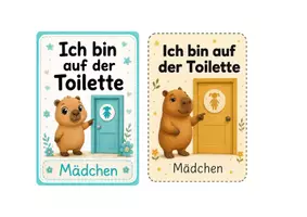 Vorschau - Bildkarten - Ich bin auf der Toilette – Capybara-Toilettenschilder | 10 × 15 cm | verschiedene Farben - Seite 3