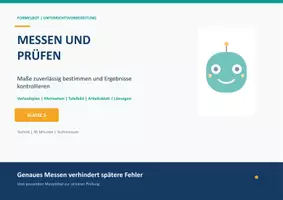 Vorschau - Stundenentwürfe - Technik Klasse 5 Messen und Prüfen - Deckblatt