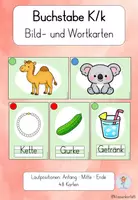 Vorschau - Bildkarten - Buchstabeneinführung K/k – Bildkarten und Wortkarten mit Artikelpunkten - Deckblatt