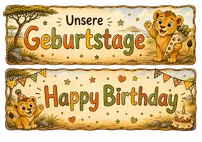 Vorschau - Poster - Geburtstag - Klassentier Löwe - Löwenklasse - Seite 1