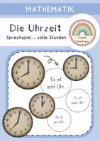 Vorschau - Spiele - Die Uhrzeit - Sprechspiel (volle Stunden) - Deckblatt