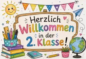 Vorschau - Präsentationen/Tafelbilder - Schulstart Willkommen - Digitale Tafelbilder Klasse 1-4 - Seite 1
