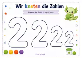 Vorschau - Arbeitsblätter - Wir kneten die Zahlen 1–10,Knetvorlagen Vorschule&1. Klasse - Seite 2