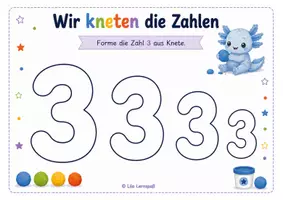 Vorschau - Arbeitsblätter - Wir kneten die Zahlen 1–10,Knetvorlagen Vorschule&1. Klasse - Seite 3