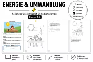 Vorschau - Arbeitsblätter - Energie & Umwandlung – Mein Lern‑ und Arbeitsheft (DaF/DaZ, Grundschule) - Deckblatt