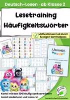 Vorschau - Anderer Materialtyp - Lesetraining mit Häufigkeitswörtern – Monster-Lesekarten für die 1. und 2. Klasse - Seite 1