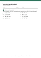 Vorschau - Arbeitsblätter - Rechnen mit Buchstaben — Klasse 4 - Seite 1