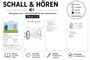 Vorschau - Arbeitsblätter - Schall & Hören – Mein Lern‑ und Arbeitsheft (DaF/DaZ, Grundschule) - Deckblatt