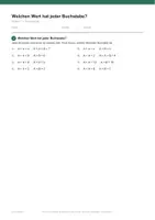 Vorschau - Arbeitsblätter - Welchen Wert hat jeder Buchstabe? — Klasse 1 - Seite 1