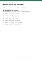 Vorschau - Arbeitsblätter - Welchen Wert hat jeder Buchstabe? — Klasse 3 - Seite 1