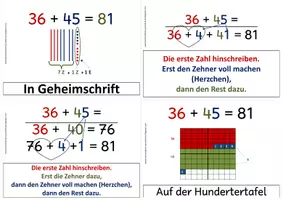 Vorschau - Poster - Rechenstrategien zur Addition bis 100 mit Zehnerübergang - Seite 3