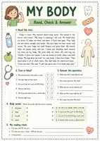 Vorschau - Arbeitsblätter - Englisch Leseverstehen: My Body, Body Parts & Health | 18 Arbeitsblätter | Reading Comprehension Klasse 5–7 - Seite 1