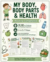 Vorschau - Arbeitsblätter - Englisch Leseverstehen: My Body, Body Parts & Health | 18 Arbeitsblätter | Reading Comprehension Klasse 5–7 - Deckblatt