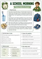 Vorschau - Arbeitsblätter - Englisch Leseverstehen: My Day – Daily Routines & Chores | 12 Arbeitsblätter | Reading Comprehension Klasse 5–7 - Seite 1