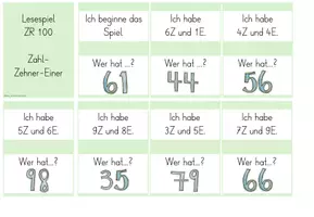 Vorschau - Spiele - Lesespiel ZR 100 Zehner und Einer - Seite 1