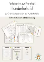 Vorschau - Stationenlernen - Hundertertafel Kartei Freiarbeit Orientierung Einführung Zahlenraum 100 - Deckblatt