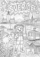 Vorschau - Mal- und Bastelvorlagen - Schweden MEGABUNDLE - Wissenskartei, Lückentext, Steckbrief, Suchsel, Quizkarten, Arbeitsblätter, POP Art Malvorlagen - Seite 2