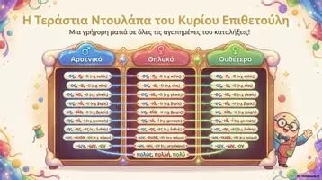 Προεπισκόπηση - Υποστηρικτικό υλικό / Ειδική αγωγή - Οδηγός Επιθέτων – Γένη, Καταλήξεις & Πίνακες Κλίσεων - Σελίδα 3