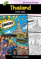 Vorschau - Mal- und Bastelvorlagen - Thailand | POP Art Ausmalbilder | Länder | 15 Malvorlagen - Deckblatt