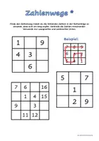 Vorschau - Arbeitsblätter - Zahlenwege finden (mehrfach differenziert) - Seite 1