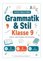 Vorschau - Stundenentwürfe - Vertretungsstunde Deutsch Klasse 9 – Grammatik: Kommasetzung, Stilmittel & Satzbau - Seite 1