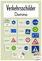 Vorschau - Spiele - Verkehrserziehung Verkehrsschilder Domino - Deckblatt