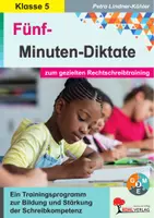 Vorschau - Arbeitsblätter - 5-Minuten-Diktate Klasse 5 | Deutsch Sekundarstufe | Rechtschreibung üben, Diktate, Doppelkonsonanten, Dehnungs-h, Groß- und Kleinschreibung, Fremdwörter | Deutsch Sekundarstufe I differenzierte Arbeitsblätter Kopiervorlagen Freiarbeit mit Lösungen - Deckblatt
