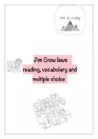 Vorschau - Arbeitsblätter - Civil Rights Movement: Jim Crow Laws Leseverstehen - Deckblatt