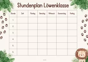 Vorschau - Poster - Stundenplan Löwenklasse - Seite 1