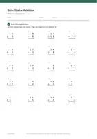 Vorschau - Arbeitsblätter - Schriftliche Addition — Klasse 1 - Seite 1