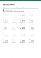 Vorschau - Arbeitsblätter - Schriftliche Addition — Klasse 3 - Seite 1