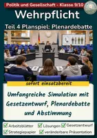 Vorschau - Stundenentwürfe - Wehrpflicht Planspiel | Teil 4: Gesetzentwurf, Plenardebatte und Ausschusssitzung - Deckblatt