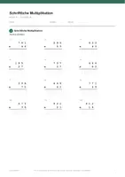 Vorschau - Arbeitsblätter - Schriftliche Multiplikation — Klasse 4 - Seite 1