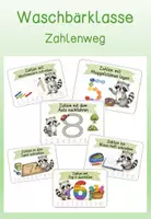 Vorschau - Stationenlernen - Waschbärklasse Zahlenweg - Deckblatt