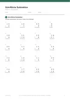 Vorschau - Arbeitsblätter - Schriftliche Subtraktion — Klasse 1 - Seite 2