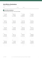 Vorschau - Arbeitsblätter - Schriftliche Subtraktion — Klasse 3 - Seite 1