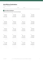 Vorschau - Arbeitsblätter - Schriftliche Subtraktion — Klasse 3 - Seite 2